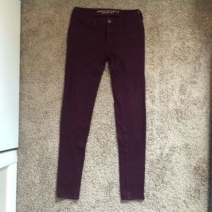 AE Super Stretch Jegging - Maroon